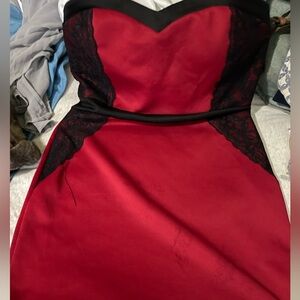 Red and Black Sheath Mini Dress for Cocktail